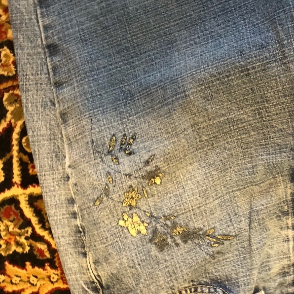 Blue flare Jeans with Distressed Details 13 - Picture 5 of 13